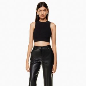 Babaton sculpt knit racer tank cropped
